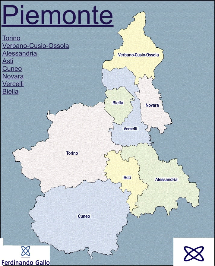 Piemonte -Cartina